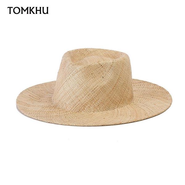 

wide brim hats women summer hat jazz er for men sun imported philippine grass concave beach cap, Blue;gray
