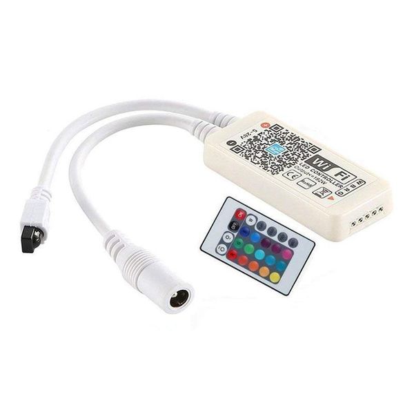 

wifi smart rgbw led strip controller + infrared remote control(ir) 24 keys wireless for multicolor strip lights, compatible with