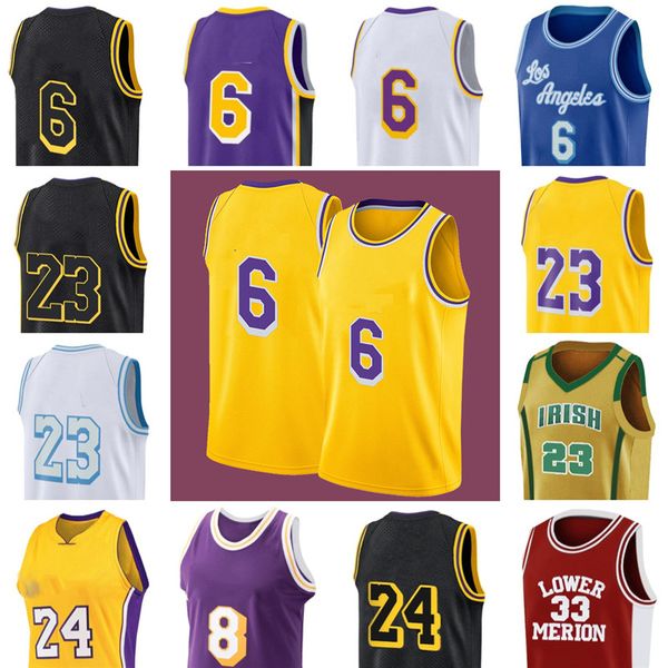 

space jam 2 tune squad ncaa 6 lbj 23 3 anthony los bryant davis angeles basketball jersey james lower merion college lebron stitched jersey, Black;red