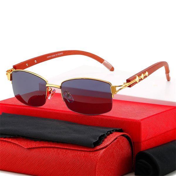 

new kajia metal diamond men's half frame business sunglasses women's wooden leg glasses factory wholesale, White;black