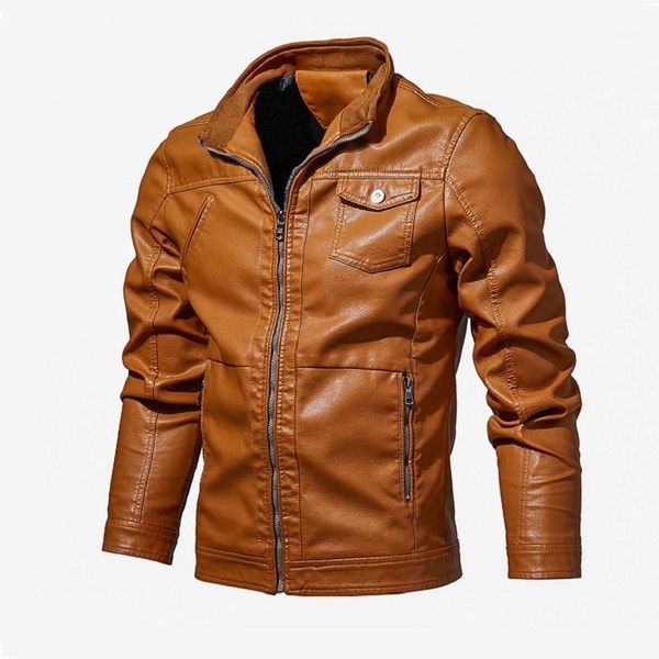 

2019 new brand motorcycle leather jacket men casual men's faux leather jackets jaqueta de couro masculina mens coats1, Black