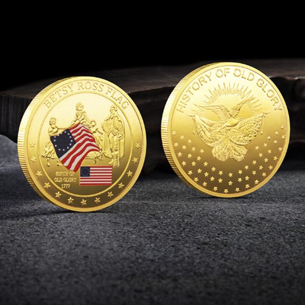 

non magnetic 1777 united states history commemorative craft badge betsy ross flag emorial continental meeting metal usa coin collection