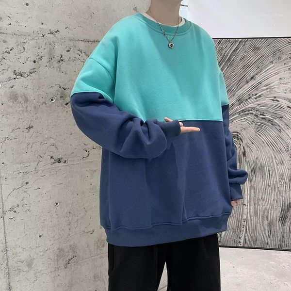 

autumn korean cotton hoodie men's fashion casual o-neck sweatshirt men streetwear wild loose hip-hop pullover hoodies mens hoody & swea, Black