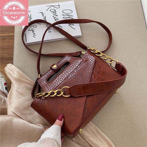 

fashion alligator women shoulder bags designer handbags luxury pu leather chains female crossbody bag small flap lady purse 2021