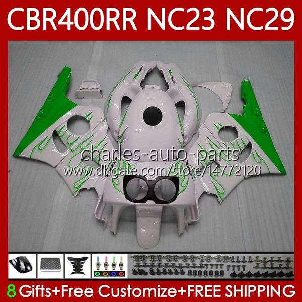 Kit carene per HONDA CBR 400 RR CC 400CC NC23 1988 1989 1990 1991 1992 1993 Corpo 65No.85 CBR400RR CBR400 RR 88-99 NC29 CBR 400RR 88 89 90 91 92 93 OEM Carrozzeria Fiamme verdi