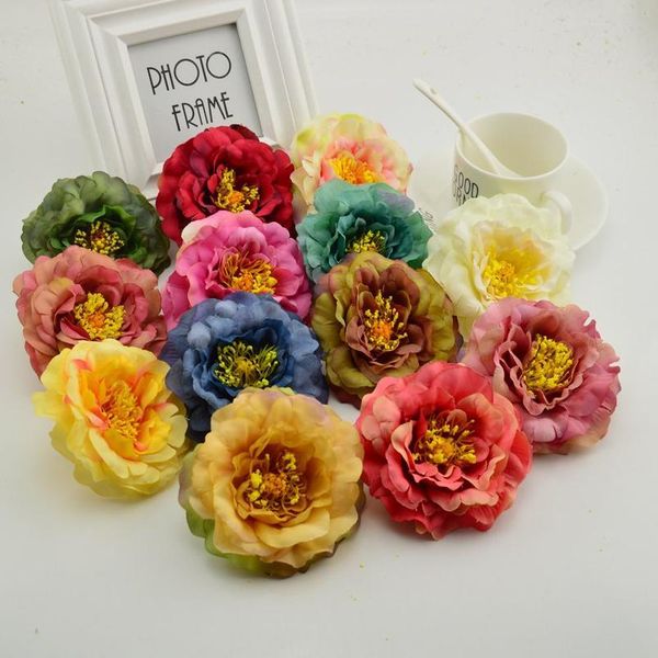 

100pcs artificial flower heads silk peony wedding home decoration for make door wreath flower wall diy stamens for han jllvto