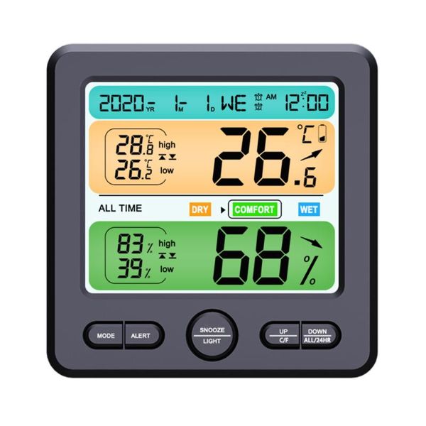 

indoor high-precision digital household lcd usb temperature gauge wireless wall-mounted electronic alarm clock