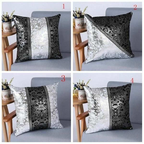 

cushion/decorative pillow decorative cushion cover luxury vintage black and silver floral case for car sofa decor pillowcase home covers