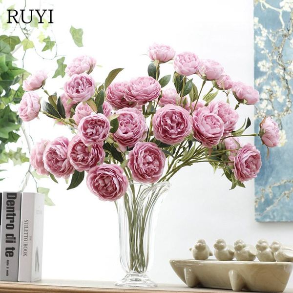 

decorative flowers & wreaths 52cm silk artificial 5 heads peony simulation plants family wedding el bedroom flower decoration