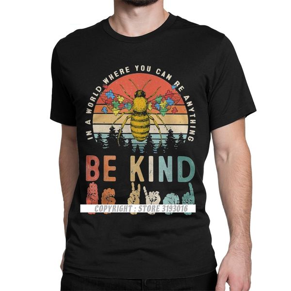 

ccccsportIn A World Where You Can Be Anything Be Kind Bee Autism Men Tops T Shirt Men Autismo Autistic Awareness Unisex Tshirt, Brown