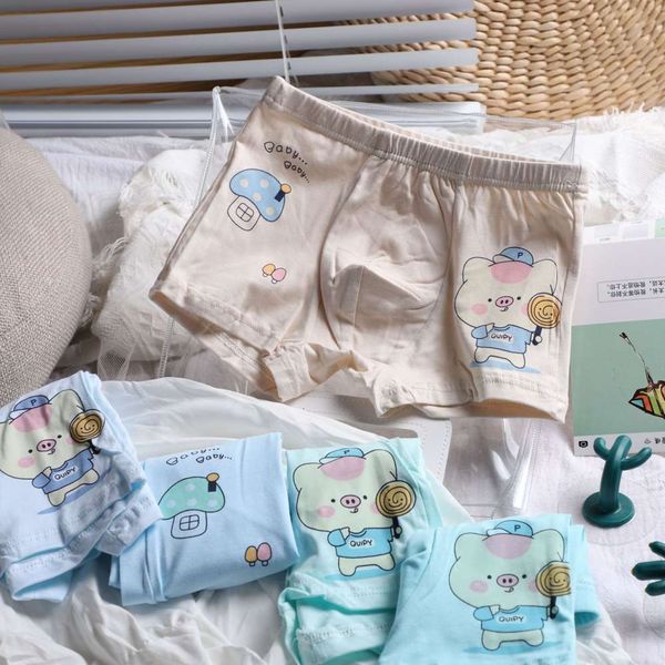 

breathable cartoon children's underwear boys' cotton flat angle baby pants girls', Camo