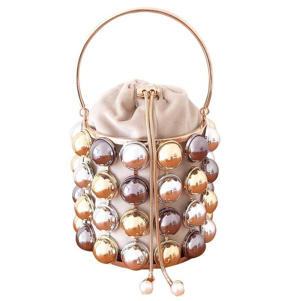 

evening clutch bag women purses and handbags gold pearls luxury beaded designer party totes ladies metallic basket bag bosla