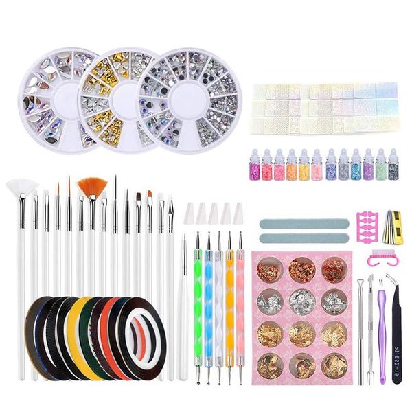 

nail art kits 84 pcs completed set,nail suppliers with brush,nail dotting tools