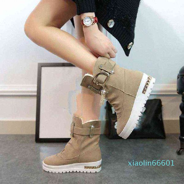 

2022 new winter womens boots plus velvet swing shoes snow platform boots female thermal cotton padded, Black