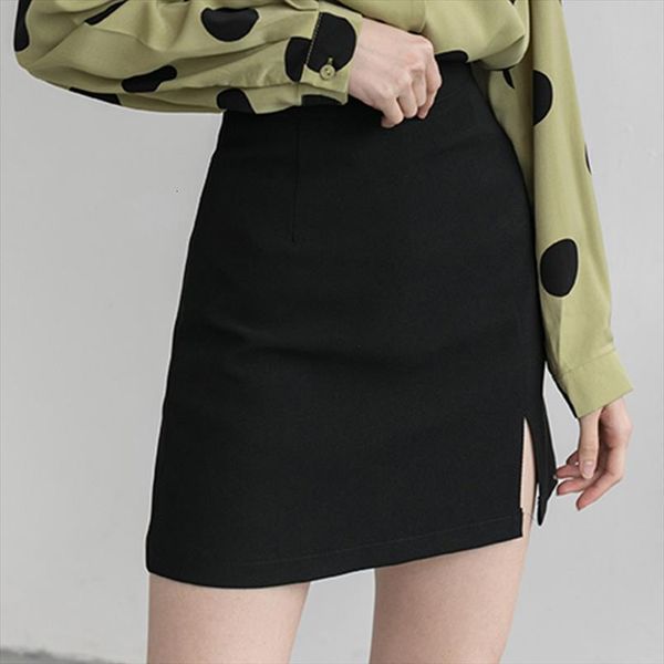 

heliar preppy above knee women skirt mini high waist simple style femme faldas mujer summer, Black