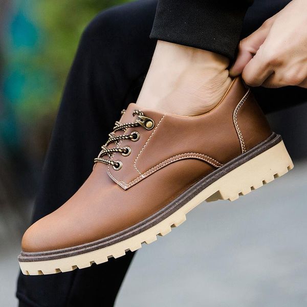 

boots 2021 spring autumn england men shoes fshion casual ankle tide single short d1181, Black