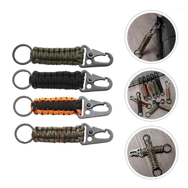 

4pcs carabiner keychains paracord portable for outdoor cords, slings and webbing1