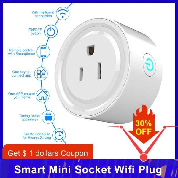 

smart power plugs us plug mini socket wifi app remote control wireless timer on/off switch for electrical appliance home