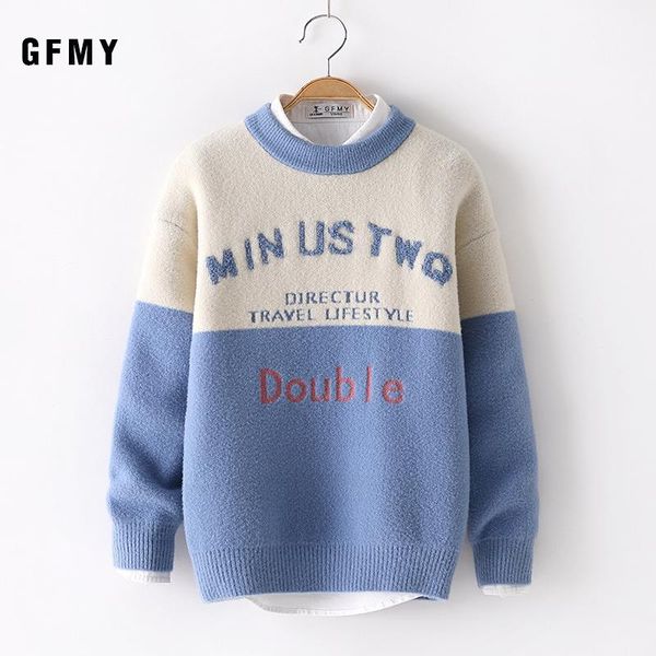 

cardigan gfmy autumn winter fashion letter water velvet o-collar suitable for boys and girls baby warm coat kids sweaters, Blue