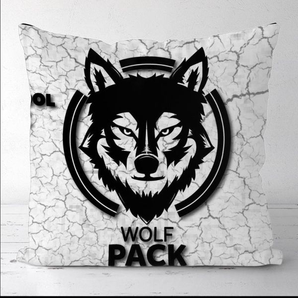

pillow case custom black wolf square pillowcases cover decor for sofa bed room cushion 45x45cm(one side)21-0829-15