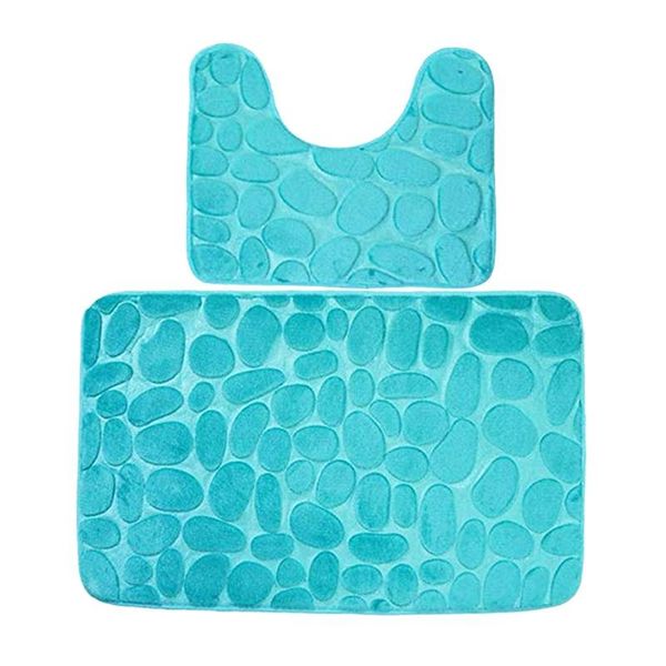 

bath mats 2 pcs soft bathroom mat pedestal set colors there anti-slip cobblestone green