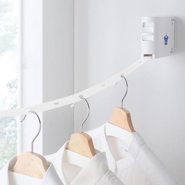 

laundry bags indoor invisible clothesline with hanger hole retractable rope drying rack balcony clothes line no drilling required