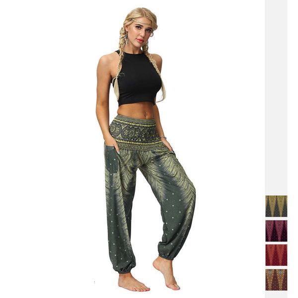 

2021digital printing women's sports leisure knickerbockers large fitness yoga pants autumn, Gray