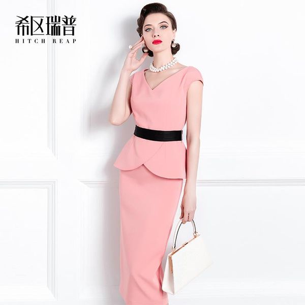 

casual dresses high end celebrity small fragrance dress women's 2021 summer temperament v-neck slim fitting, Black;gray