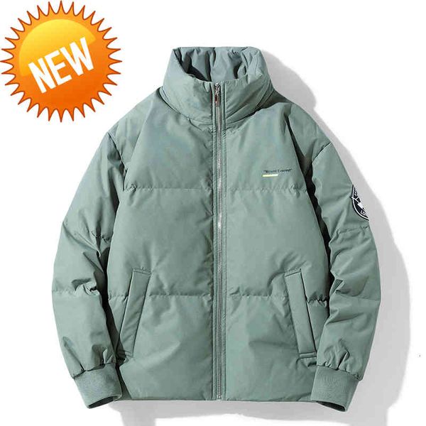 

2021 new winter down jacket for men solid color mid-length parka coat 90% white duck thick warm fashionable casual clothin, Black
