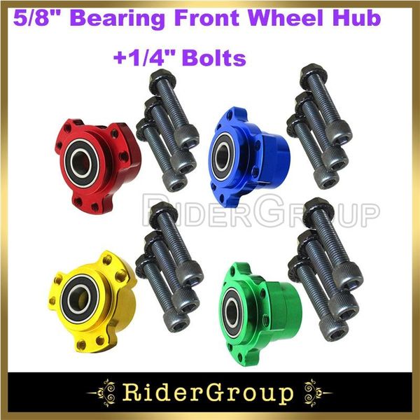 

motorcycle wheels & tires aluminum 5/8" high speed bearing front wheel hub 1/4" bolt for go kart mini drag bike drift trike parts