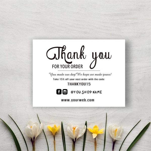 

personalized business thank you insert cards customer thank you for your order packaging insert parcel
