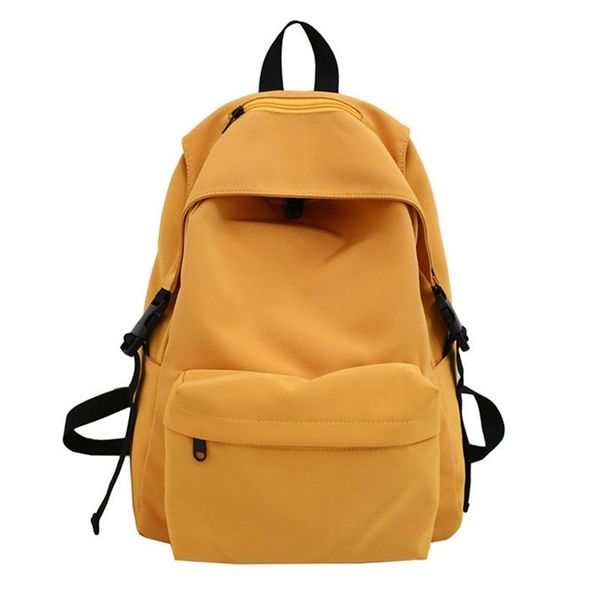 

student backpack fashion casual solid color zipper female waterproof travel school bag