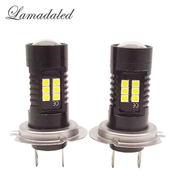 

car headlights 2pcs h7 led lamp super bright fog lights 12v 24v 6000k white driving light auto bulb