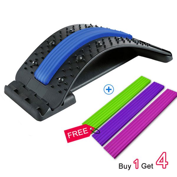 

multi-level adjustable back massager stretcher waist neck stretch fitness lumbar cervical spine port pain relief relaxation