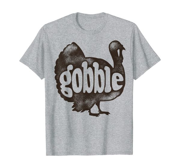 

gobble funny turkey thanksgiving day gifts men women vintage t-shirt, White;black