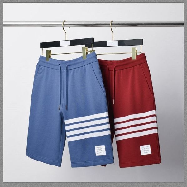 

men and women yarn-dyed four-bar stripe tb summer cotton five-point guard pants sports casual shorts 2021, White;black