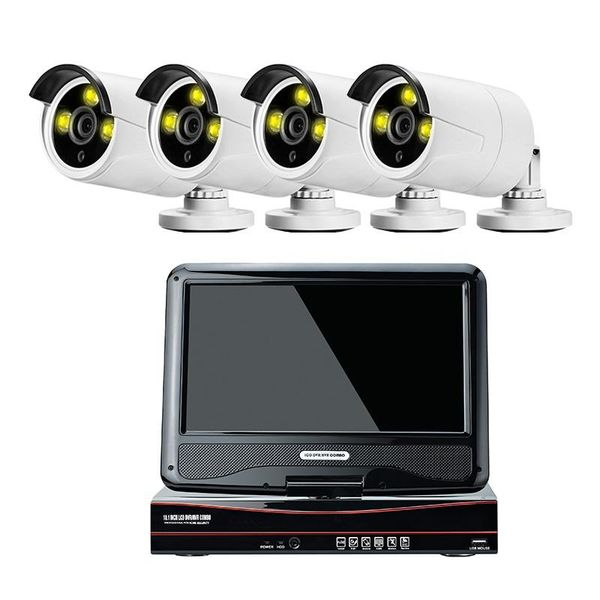 

wireless camera kits xmeye h.265 hd 5mp outdoor waterproof dual light ip and 4ch 8ch poe with 10.1inch lcd cctv nvr kit