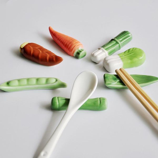 

chopsticks ceramic cute vegetable chopstick rack creative spoons tableware pillow household kitchen decorat