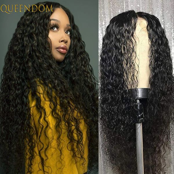 

natural black water wave synthetic lace wig ombre red blonde brown cosplay wig 24long body wave womens wig female middle part