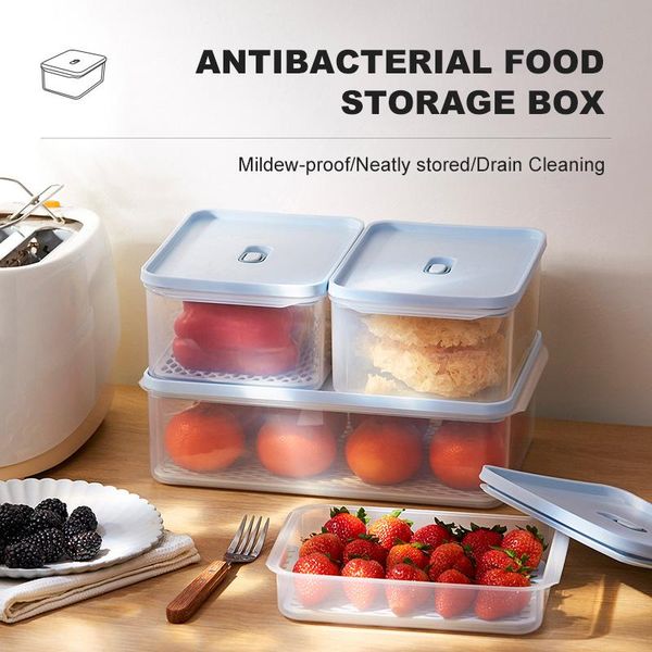 

storage bottles & jars fridge organizers fresh keeping box er antibacterial sealed food container with lid kitchen reusable crisper bas