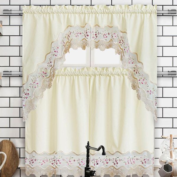 

curtain & drapes lace coffee warp knitted curtains kitchen tulle sheer jacquard bedroom window