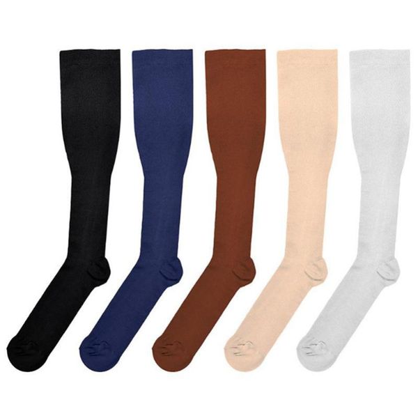 

men's socks men long stretchy compression knee blood circulation stocking durable fat burn leg slimming winter warm, Black