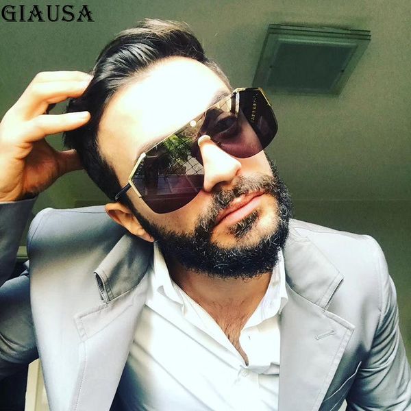 

sunglasses fashion square 2021 vintage rimless men oversized glasses masculino zonnebril heren, White;black