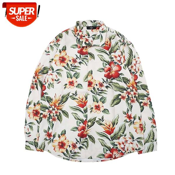 

nagri men's long sleeve shirt vintage casual vacation collar shirt flora hawaiian beach floral shirts #hw1y, White;black