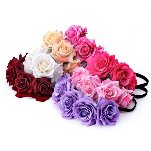 

hair accessories 2021 sales bohemian fashion children sweet elastic flower hairband little girl cute headband kids headwear, Slivery;white