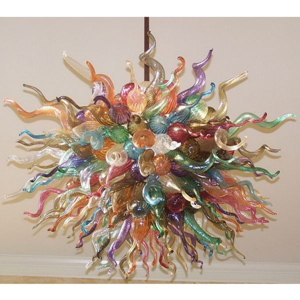 

girban led hanging light housing multicolor hand blown glass home loft decor chandeliers modern staircase chandelier