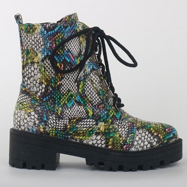 

boots women winter multicolor snake grain platfomrs boots punk cool warm snow motorcycle outdoor zapatos de mujer high heel boots whit o5up#, Black