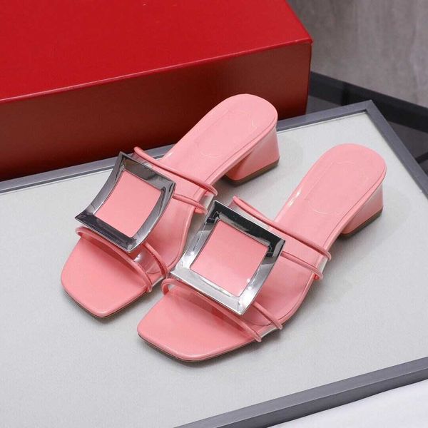

summer button decoration women's sandals fashion flat bottom high heel british korean slippers guangzhou women's shoes, Black