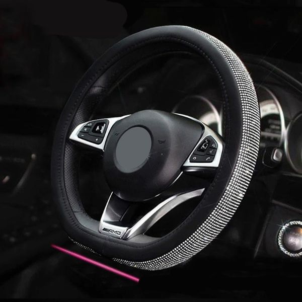 

steering wheel covers universal d-type cover diamond car bling accessories interior for women girls decoration drop