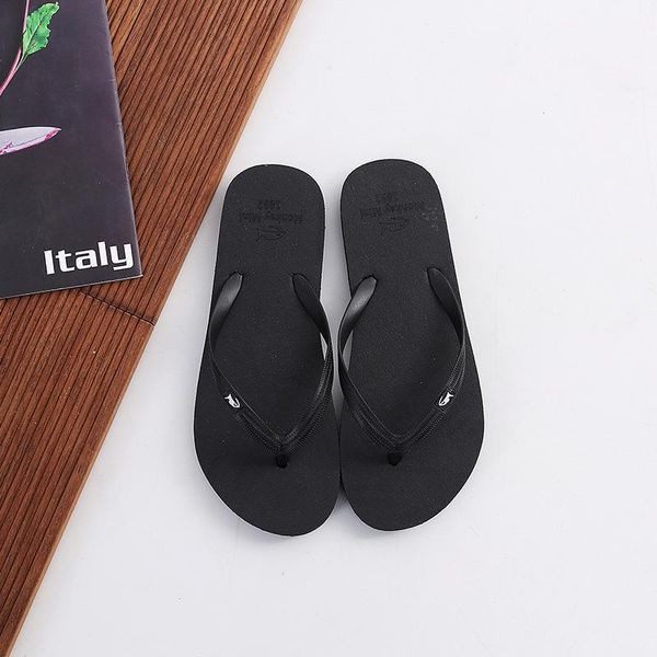 

slippers men women flip flops striped non-slip wear-resistant indoor outdoor home summer beach, Black